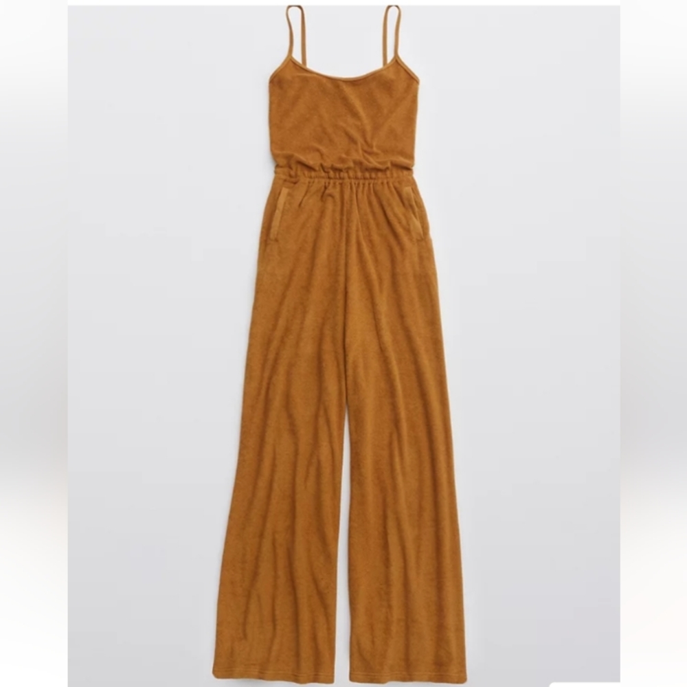 Aerie Mustard Terry Jumpsuit - Picture 13 of 14